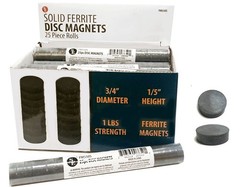 Sona 20 Rolls Solid Ferrite Disc Magnets 3/4″ x 1/4″ ~PM550S