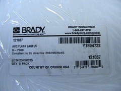 1 NEW BRADY 5X7 ARC FLASH WARNING LABELS LEVEL 2 B7569 Y1894702 PACK OF 5 LABELS