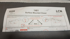 LCN 1461DEL Surface Mounted Door Closer W/Template Instructions TBWMS Alum Rw/Pa