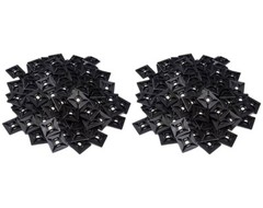 1″ Self Adhesive Black Cable Zip Tie Mounts 200pcs Management Organizer Squares