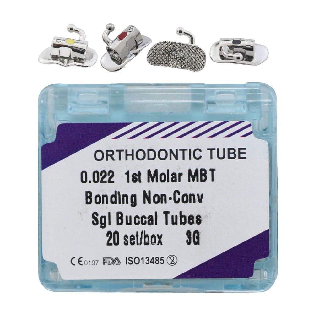 Dental Orthodontic Buccal Tubes 1st 2nd Molar Bracket Roth MBT 022 3G tubos de
