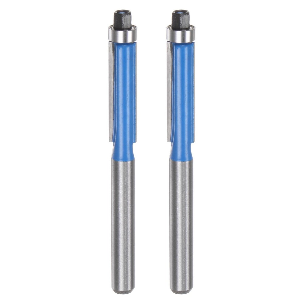 HARFINGTON 2pcs Flush Trim Router Bit 6mm Shank 1/4″ Dia 1″ Cutting 1/4 in