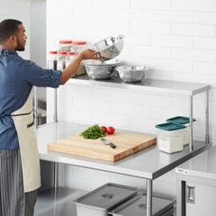 12″W x 60″D x 19″H Stainless Steel Single Deck Overshelf For Work Prep Tables