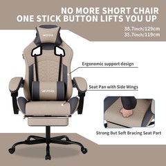 Gaming Chair with Massage,Ergonomic PC Computer Chair with Footrest Comfortable