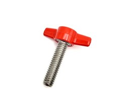3/8″ Thumb Screw T Bolts Red Butterfly Tee Wing 1 1/2″ Plastic Knob Stainless