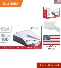 Lightweight 100 Pack of White Security Envelopes 6-3/4 Inch for Everyday Mailing