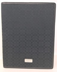 Coach Monogram Folder Portfolio Black For Writing Paper Pad Documents Holder