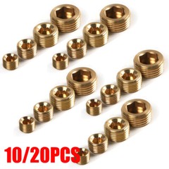10/20PC Brass 1/8″ 1/4″ 3/8″ 1/2″ NPT Brass Internal Hex Thread Socket Pipe Plug
