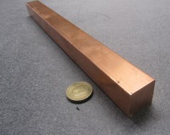 110 Copper Square Bar H02, 1.0″ Thick x 1.0″ Wide x 1 Ft Length
