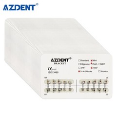 100 Packs AZDENT Dental Orthodontic Bracket Braces Mini Roth 0.022 Hooks 3-4-5