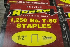 30 BOXES – Arrow T-50 1/2 Inch 12 mm Staples 1,250-CT Each 37,500 Total T50