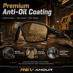EYEGLAD REV Amour Z87+ Safety Glasses UV400 (Obsidian)