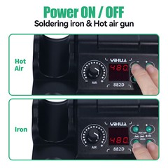 YIHUA 882D 750W Digital Solder Iron Kit Hot Air Gun Rework Soldering Station