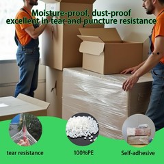 Mini Clear Stretch Wrap Film Moving 80 Gauge 5 Inch x 1000ft 4 PCS