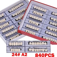 840Pcs Dental Acrylic Resin Denture 24# A2 Full Set Teeth Upper Lower Shade NEW