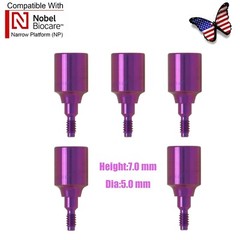 5Pcs Dental Healing Abutment Cap NP Internal conical Fits Nobel Biocare Ø3.6/5mm