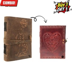 Handmade Leather Journal – 5x7Diary Sketchbook Notebook,200 Pages | B1 G1 Combo