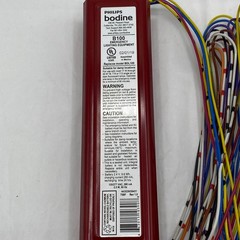 PHILIPS BODINE MODEL B100 EMERGENCY LIGHTING BALLAST PE1E0001M 127/277VAC 280mA