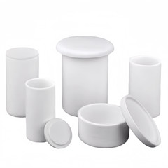 99% Al2O3 Cylindrical Alumina Crucible With Covered – 0.4-7000ml Various Sizes