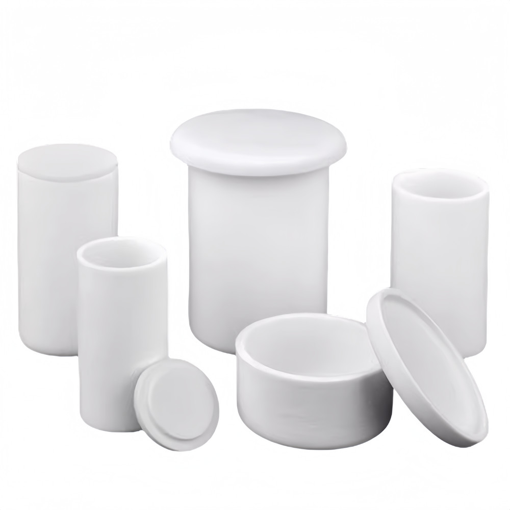 99% Al2O3 Cylindrical Alumina Crucible With Covered – 0.4-7000ml Various Sizes