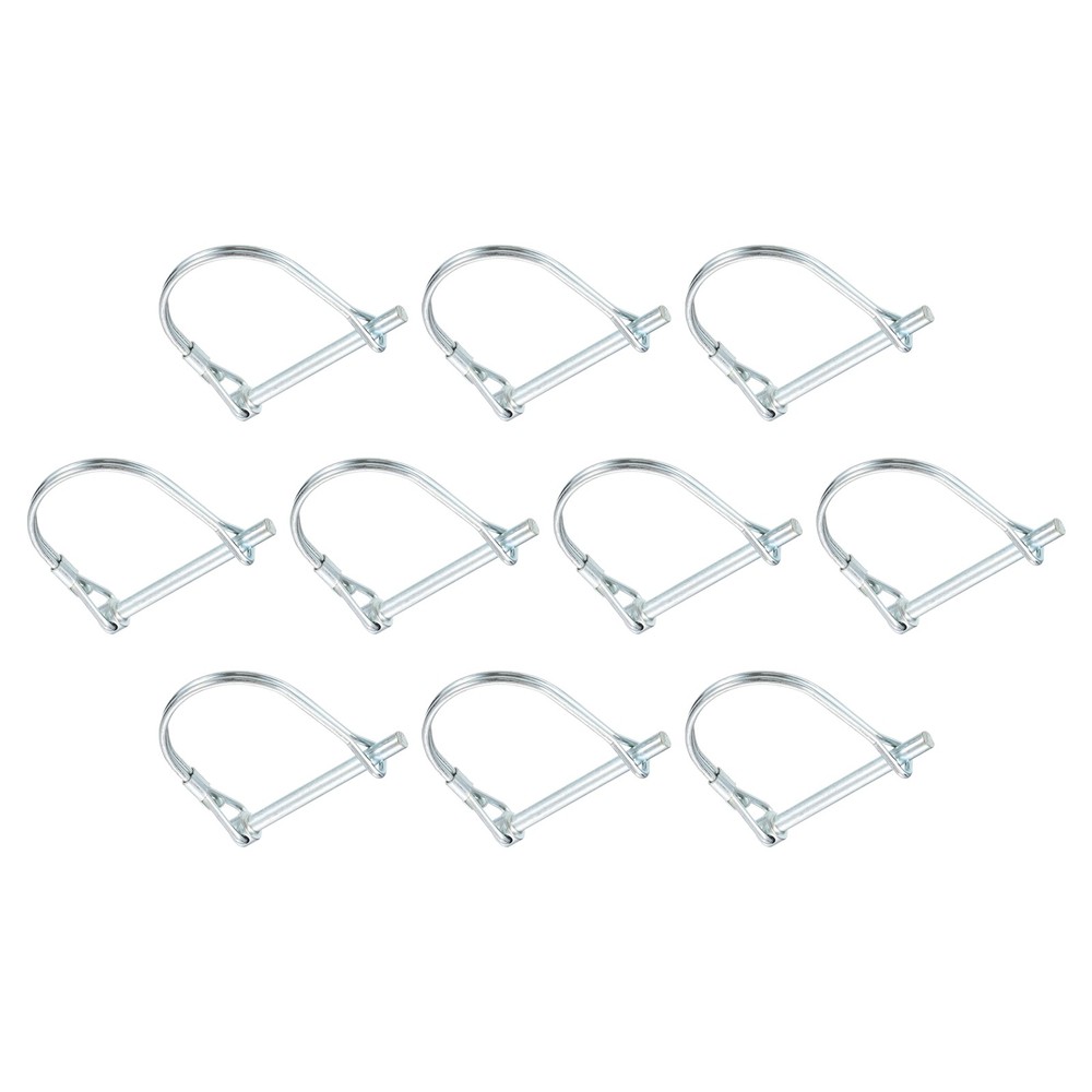 10Pcs 5mm x 50mm Linch Pin with Ring OUTDOOR USE Trailer Pins Silver
