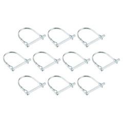 10Pcs 5mm x 50mm Linch Pin with Ring OUTDOOR USE Trailer Pins Silver