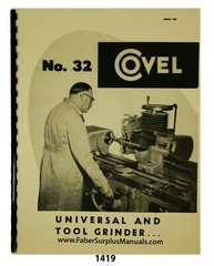 Covel #32 Universal & Tool Grinder Operator & Parts List Manual #1419