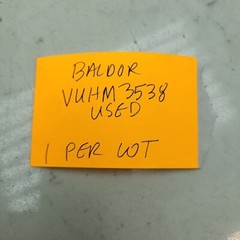 Baldor VUHM3538 .5 Hp 1740 Rpm 3Ph 60Hz 56C TEFC Industrial Motor Used