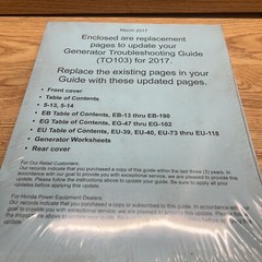 2017 Honda Generator Troubleshooting Guide TO103 New Sealed