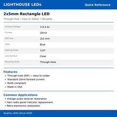 10 x 2x5x7mm Rectangle LEDs Wide Angle Blue LED Square x 2 5 7 – 7x5x2 mm 5x2x7