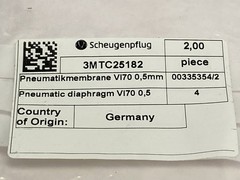 Scheugenpflug 3MTC25182 Pneumatic Diaphragm VI70 0,5mm LOT OF 2