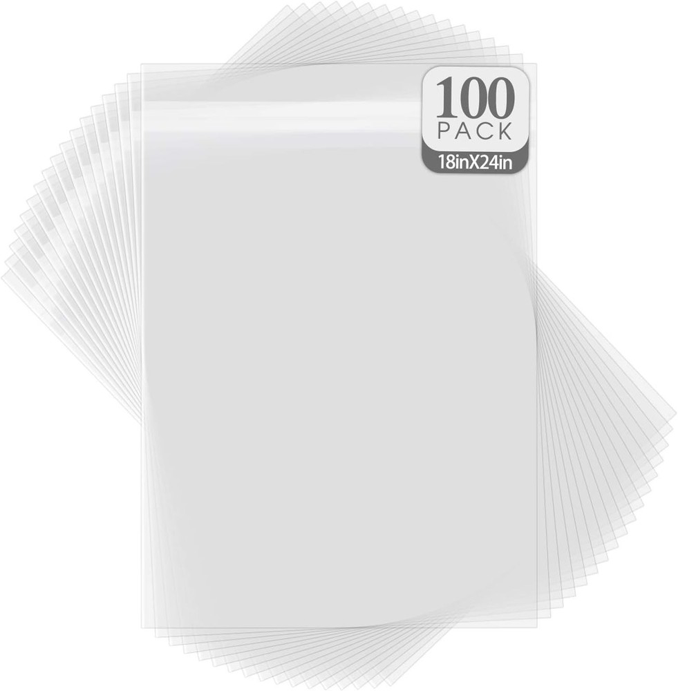 Golden State Art, 100 Pack 18 3/8×24 1/8 Crystal Clear 18-3/8 x 24-1/8,