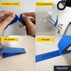Painters Tape Blue 4 Rolls 0.94 Inch 22 Yard No Residue Removal Easy
