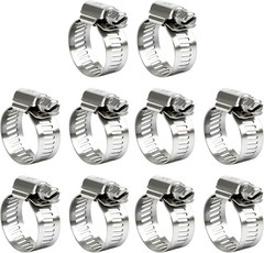 Hose Clamp 1 1/4 Inch, 10 Pieces Stainless Steel Hose Clamps for 3/4″ to 1-1/…