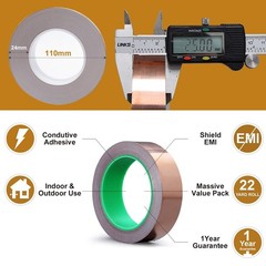 Copper Foil Tape (1″X66ft) with Conductive Adhesive for Guitar & EMI Shielding..