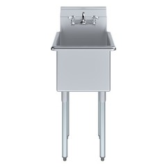 18 in. x 18.5 in. Stainless Steel Utility Sink With 15 in. x 15 in. x 13 in.