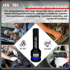 JEUCLEL 12mm Hex Impact Bit Socket, H12 1/2-Inch Drive 1PC | 12MM