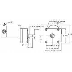 Dayton 1Lpw4 Dc Gearmotor, 26 In-Lb Max. Torque, 47 Rpm Nameplate Rpm, 90V Dc