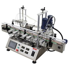 Auto Conveying Filling &Bottle Capping Machine 4 Head Magnetic Pump 8mm Nozzle