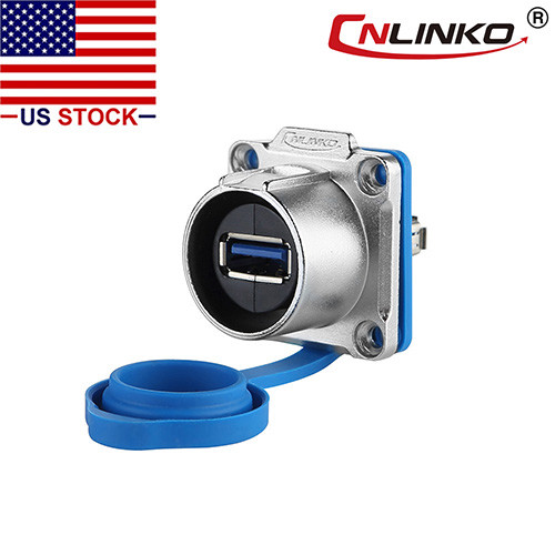 USB 3.0 Panel Mount Receptacles Connector Female Socket Waterproof IP67 Outdoor