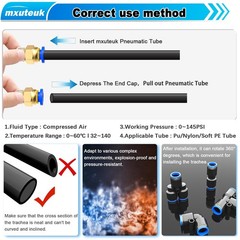 mxuteuk 5/16″ Air Line Tubing Kit,5/16 Inch(8mm) OD x (8mm) OD, Black