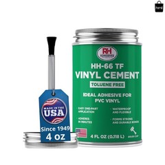 RH Adhesives HH-66 Industrial Strength Vinyl Cement Glue with Brush, 4 oz, Clear