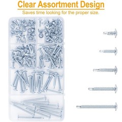 #1 Kit surtido de tornillos autorroscantes, tornillos para chapa de metal n.º 8