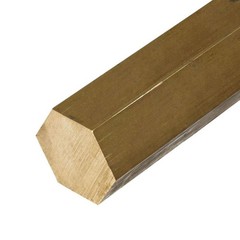2.000 (2 inch) x 12 inches, C360 Brass Hexagon Bar