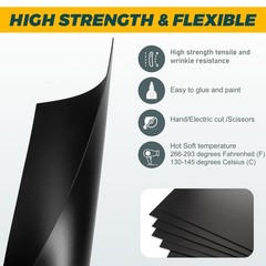 6 Pack Black Plastic Sheet 8x12x0.04 in Flexible High 8×12″×0.04 in,