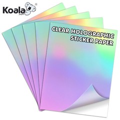 Koala Holographic Sticker Paper Clear RAINBOW, Transparent Laminting Sheets A4