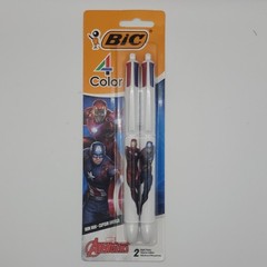 BIC 4-Color Marvel Avengers Ball Point Pens Iron Man Captain America 2 Pack