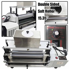 15.35″ Double-Sided Automatic White Glue Coating Machine w Soft Rubber Rollers
