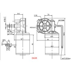 D63R-1260-220R DC12V 60W 220RPM High Torque Transmission Electric Gear Motor