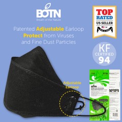 10-100 Pcs KF94 BOTN BLACK Protective Face Mask Adult Korea KFDA Approved